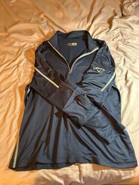 Callaway Men's Navy Blue 1/4 Zip Golf Pullover Size Large